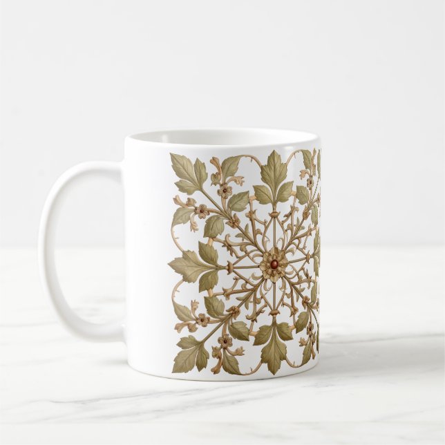  A Simple Elegant Floral Vine Pattern Kaffeetasse (Links)