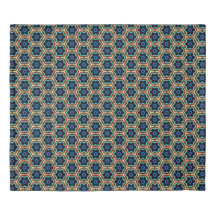A simple floral pattern of blue and yellow