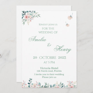 A simple watercolor wedding invitation card einladung