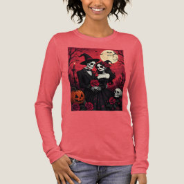 A Skeletal Couple Stands In An Eternal Embrace Tri-Blend Shirt