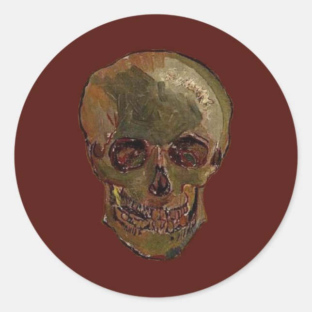A Skull von Vincent van Gogh Runder Aufkleber (Vorderseite)