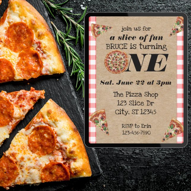 A Slice of Fun 1st Birthday Einladung (Von Creator hochgeladen)