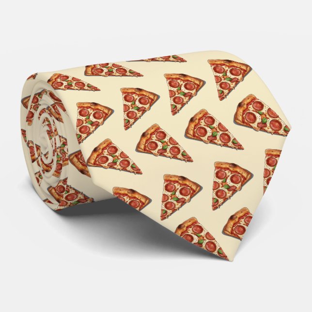 A Slice of Pizza Pattern Krawatte (Gerollt)