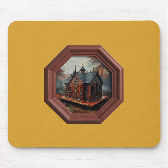 A Small Cabin Sits On A Platform In A Clearing Mousepad (Vorne)