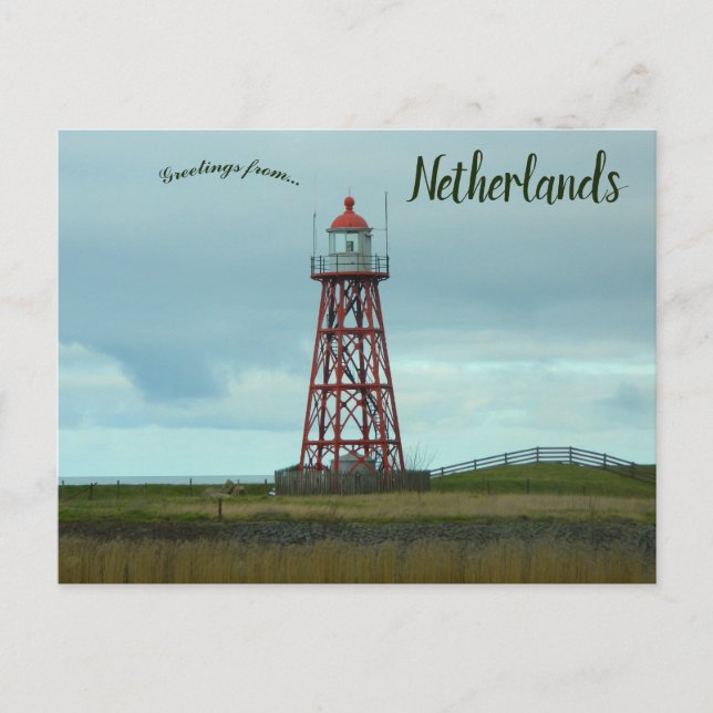 A Small Lighthouse in Stavoren Netherlands Postkarte (Vorderseite)
