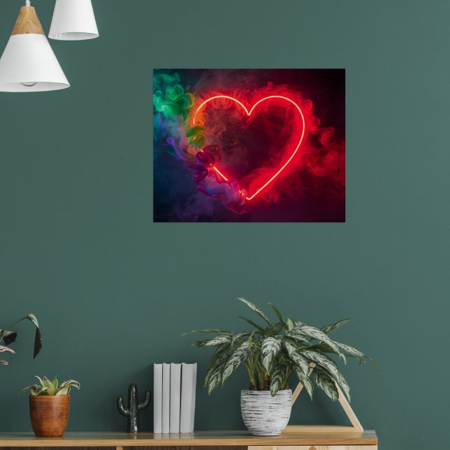 A Smoking Red Hot Heart on a Modern Wall Poster (Wohnzimmer 1)