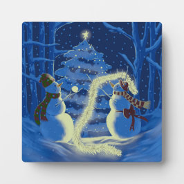 A Snowman Christmas Fotoplatte