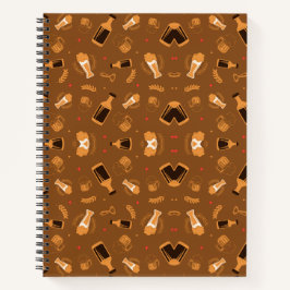 A spiral notebook with a brown cover notizbuch