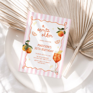 A Spritz Older Hand Drawn Birthday Einladung