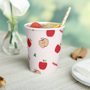 A steht für rosa Apfel Pappbecher