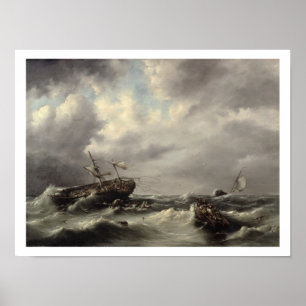 A Storm at Sea (Öl/Öl) Poster