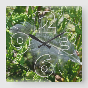 A stray feather quadratische wanduhr