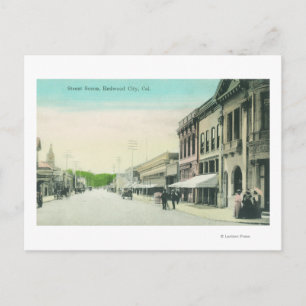 A Street SceneRedwood City, CA Postkarte