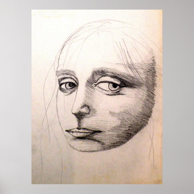 A study of da Vinci, sketch of a girl, by DCB Poster (Vorne)