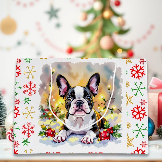 A Sweet Boston Terrier Christmas Große Geschenktüte (Von Creator hochgeladen)