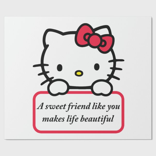 A Sweet Friend Like You - Heartfelt Quote T-Shirt Geschenkpapier (Flach)