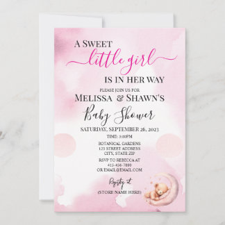 A Sweet Little Girl Baby Shower Invitation Einladung