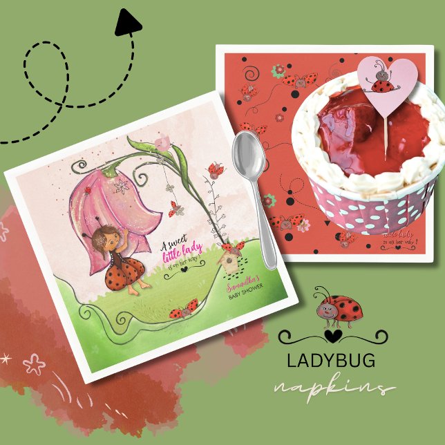 A Sweet Little Lady Ladybug Baby Shower Napkins Serviette (A Sweet Little Lady Ladybug Baby Shower Napkins)