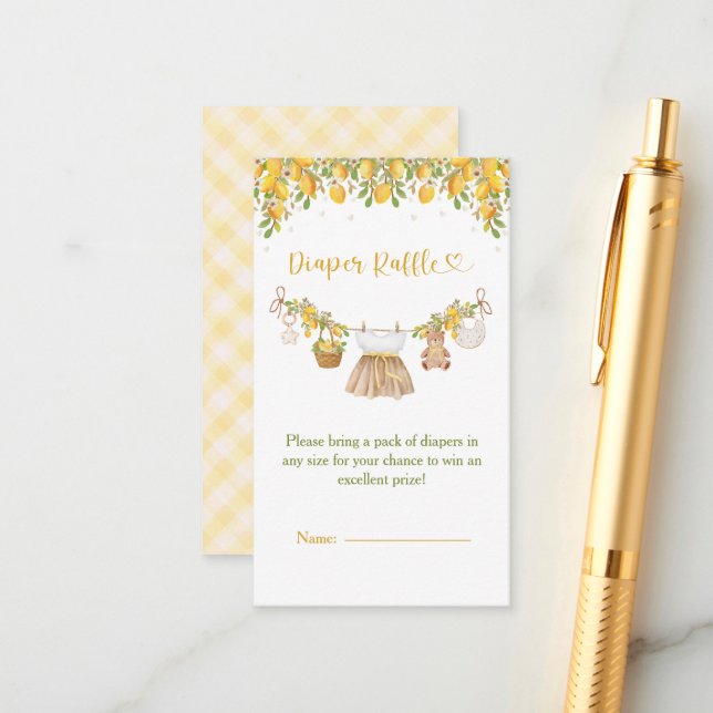 A Sweet Little One Lemon Citrus Baby Shower Begleitkarte (Vorderseite/Rückseite Beispiel)