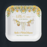 A Sweet Little One Lemon Citrus Baby Shower Pappteller<br><div class="desc">Welcome your little princess or prince in style with our sweet little one lemon citrus floral baby shower paper plates. This design features watercolor lemons,  blossoms,  botanical greenery,  and cute baby clothes on a clothesline—the perfect theme for a gender-neutral,  lemon citrus spring or summer-inspired baby shower.</div>