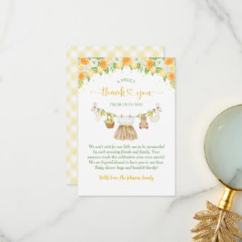 A Sweet Little One Lemon Citrus Floral Baby Shower Dankeskarte