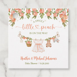 A Sweet Little Peach Clothesline Girl Baby Shower Geschenkanhänger