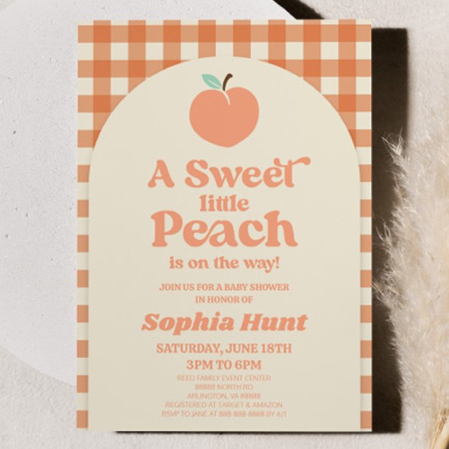 A Sweet Little Peach Is On The Way! Baby Shower Einladung (Von Creator hochgeladen)