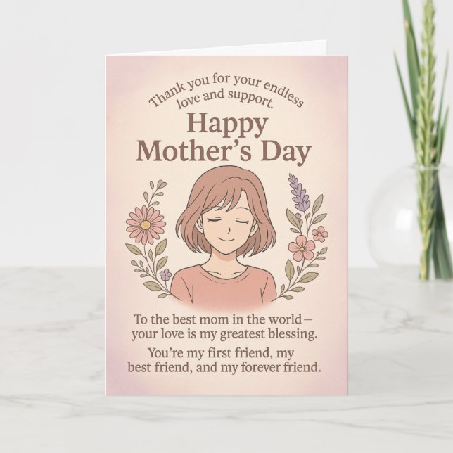 A sweet Mother's Day greeting card - thank you to  Dankeskarte (Vorderseite)
