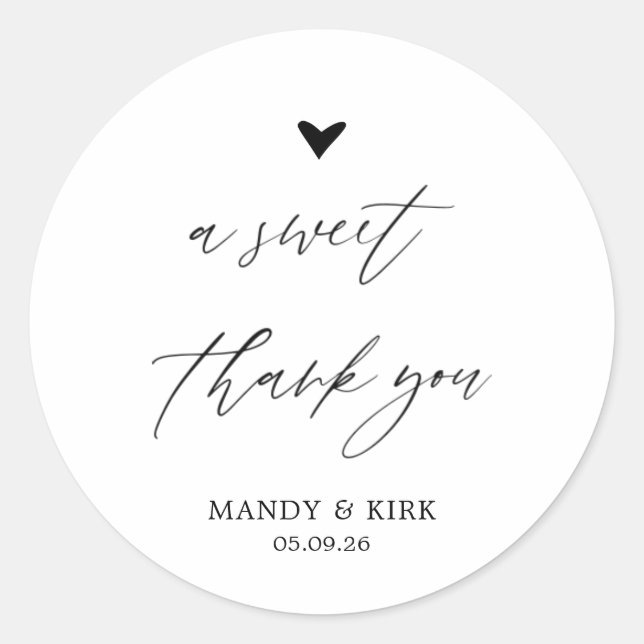 A Sweet Thank You Personalized Favor Sticker (Vorderseite)