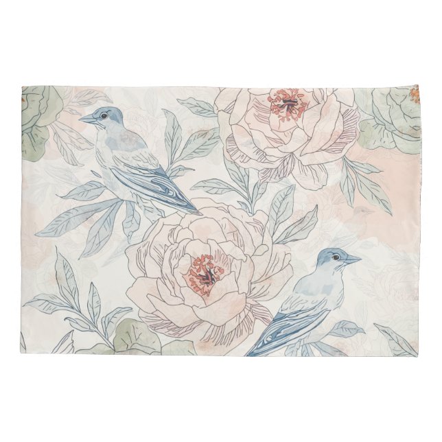 A symphony of song and petals pattern kissenbezug (Rückseite)