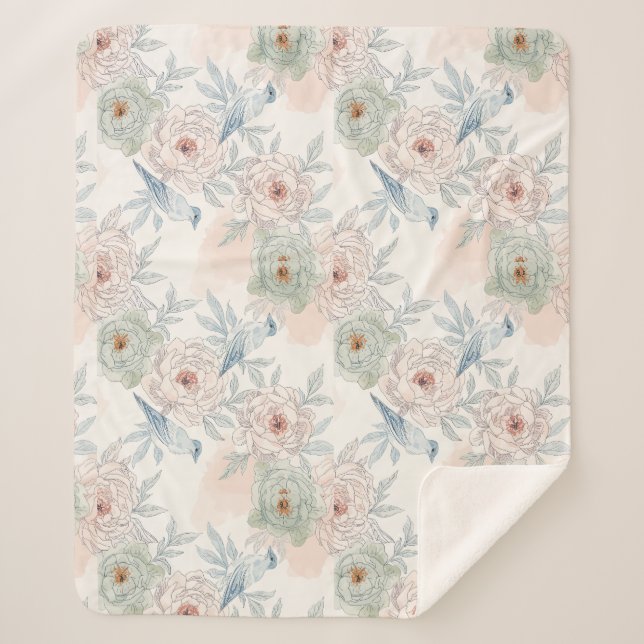 A symphony of song and petals pattern sherpadecke (Vorderseite)