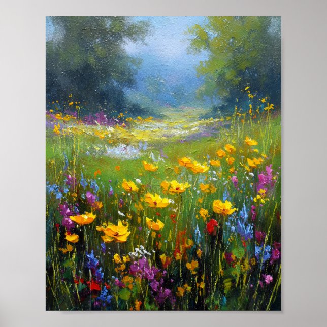 A Symphony of Summer Bloom: Sun-Drenched Wildflowe Poster (Vorne)