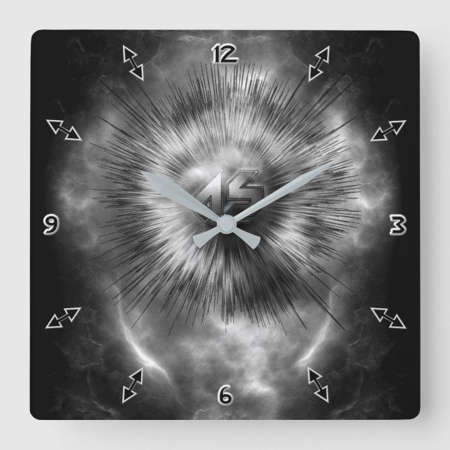 A-Synchronous Ethereal Clouds Wall Clock Quadratische Wanduhr (Vorderseite)