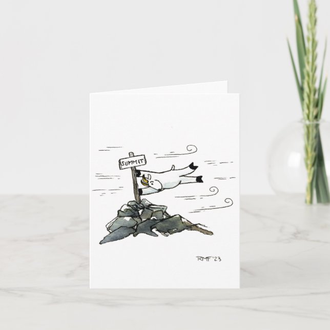 "a tad windy" blank greeting card karte (Vorderseite)