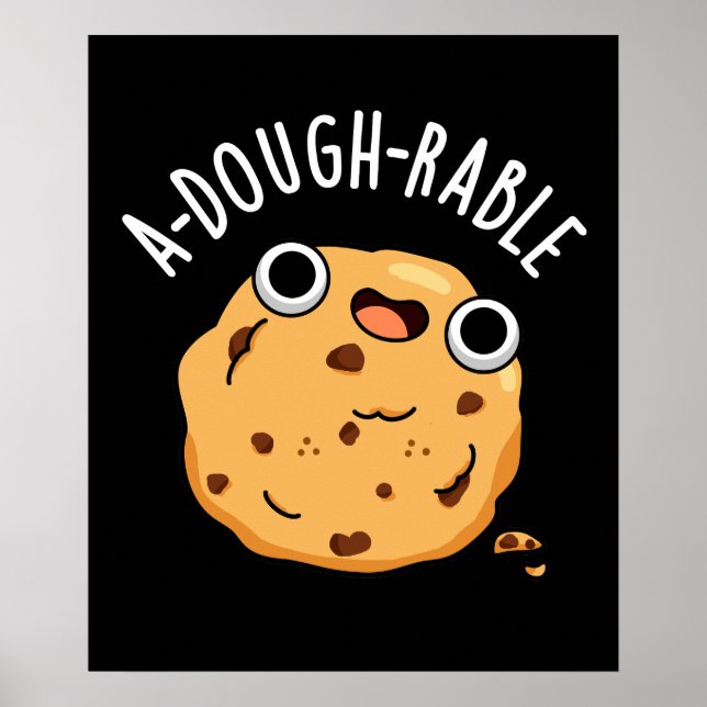 A-Teig-Rasen Funny Cookie Pun Dark BG Poster (Vorne)