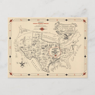 A Texan's Map of the United Staaten (of Texas) Postkarte