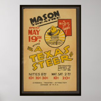 "A Texas Steer" im Mason Theater Poster