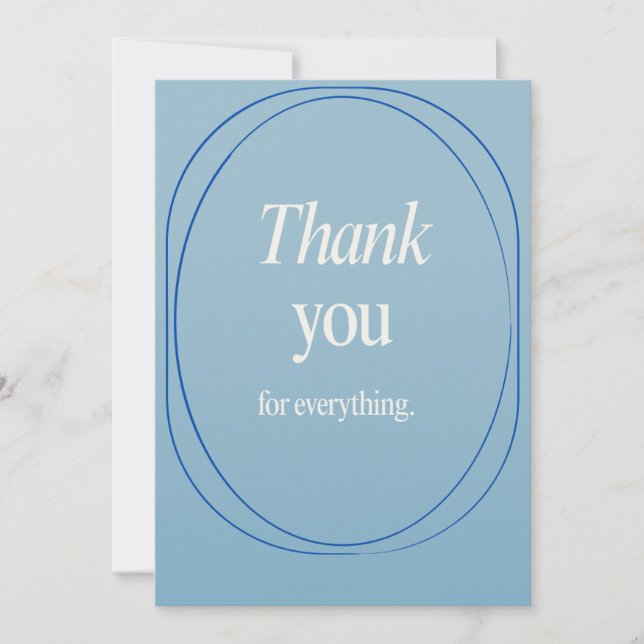 A thank you card for different occasions in blue dankeskarte (Vorderseite)