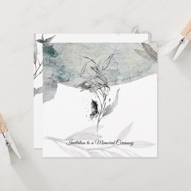 A thoughtfully designed sympathy card einladung (Vorderseite/Rückseite Beispiel)