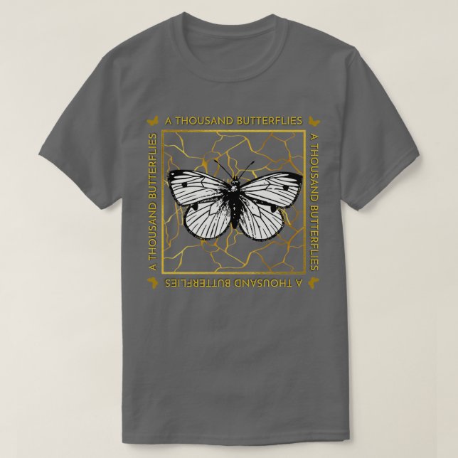 A Thousand Butterflies Gold Kintsugi T-Shirt (Design vorne)