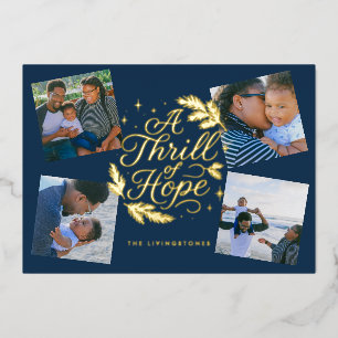 A Thrill of Hope Navy Religious 4 Foto Collage Folien Feiertagskarte