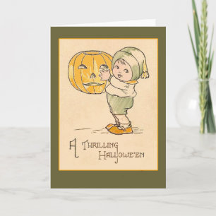 A Thrilling Halloween Vintage Art Card Karte