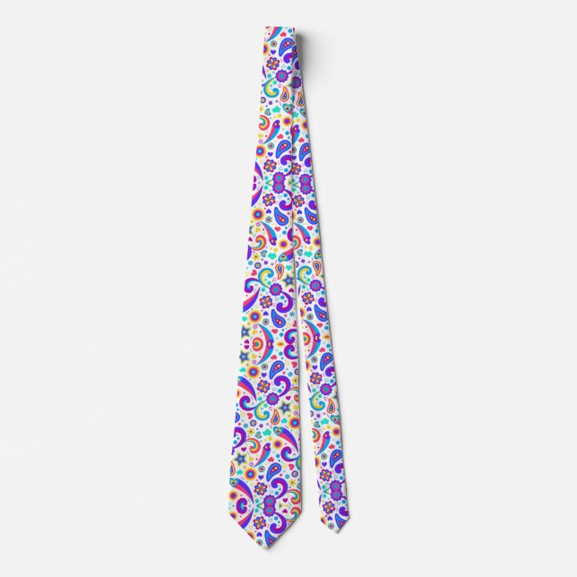 A tie with a vibrant, colorful paisley pattern  krawatte (Vorderseite)