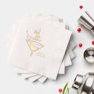 A Tini Bit Ältere Martini Geburtstag White Gold Servietten Mit Folie