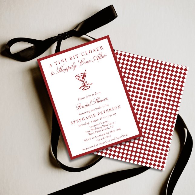 A Tini Bit Closer Old Money Martini Bridal Shower Einladung (Von Creator hochgeladen)