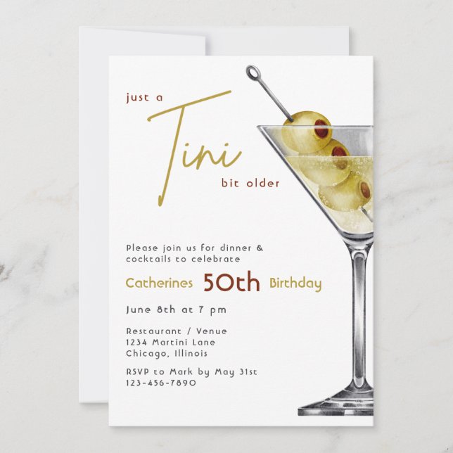 A Tini Bit Older Birthday Invitation Einladung (Vorderseite)