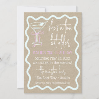 A Tini Bit Older Birthday Martini 21st Birthday Einladung