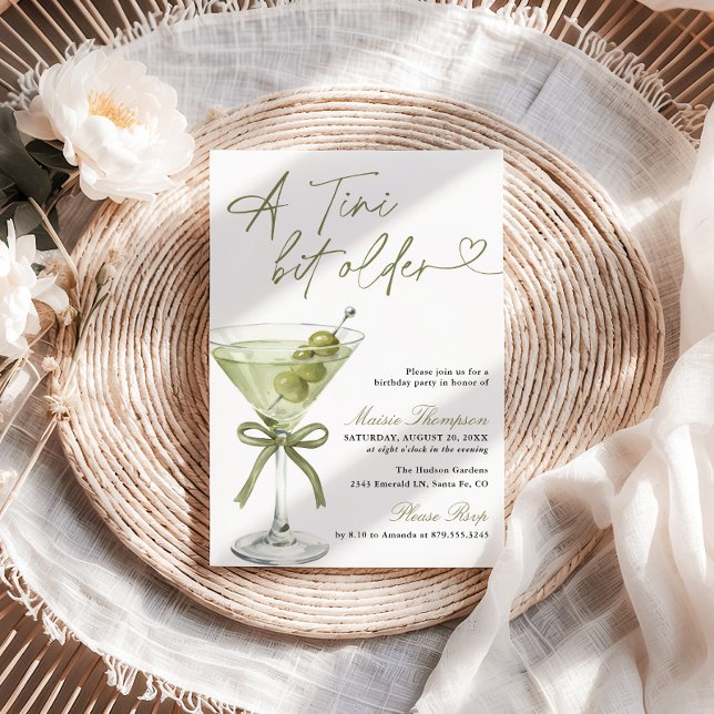 A Tini Bit Older Birthday Party Olive Martini Einladung (Von Creator hochgeladen)