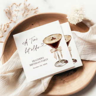 A Tini Bit Older Birthday Party Welcome Sign Serviette