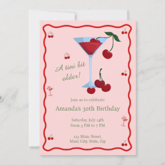  A Tini Bit Older Cherrytini Birthday Einladung